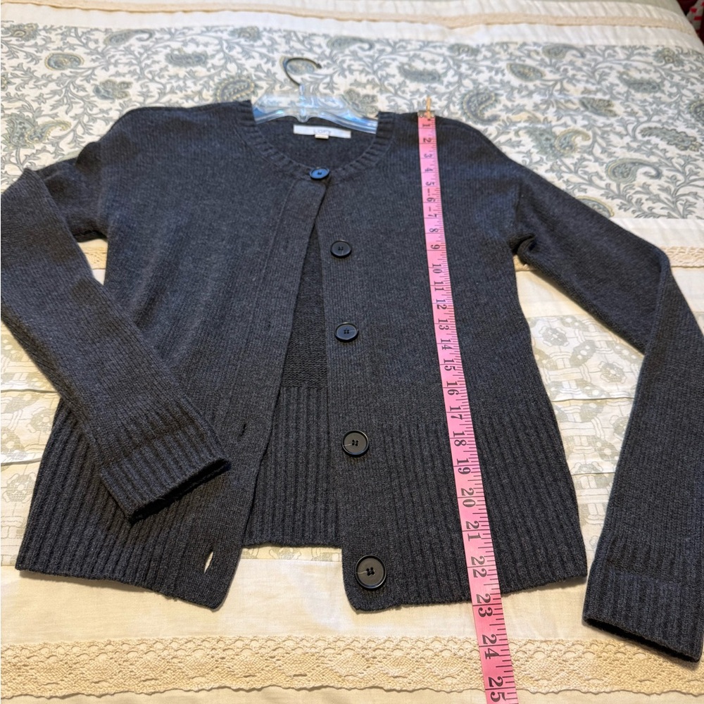 LOFT Charcoal Knit Cardigan - Picture 3 of 7